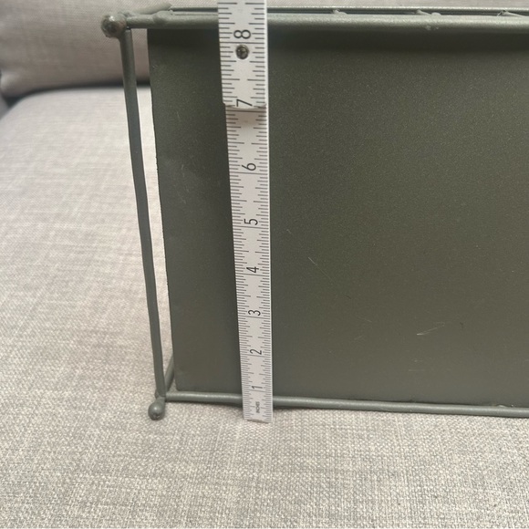 Two-Tier Metal Organizer Etagere Wooden Handle Accents Rustic Industrial#0725258 - Picture 9 of 16